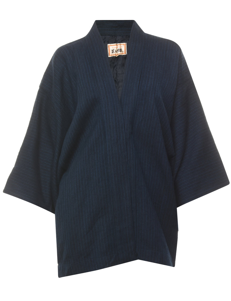 Navy Cropped Kimono - XXL