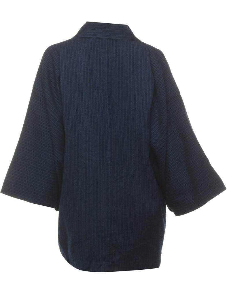 Navy Cropped Kimono - XXL