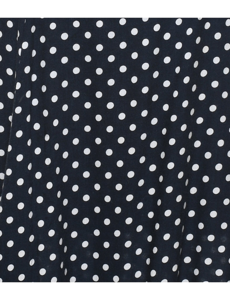 Navy Polka Dot  Dress - S