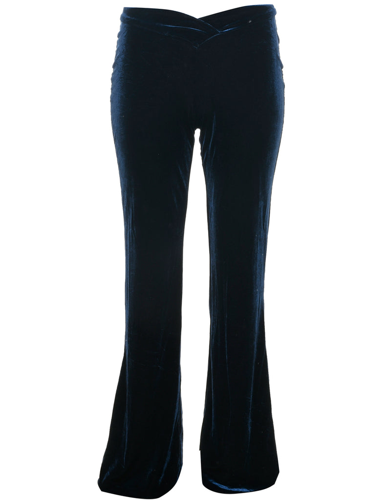 Navy Velvet Trousers - W24 L32