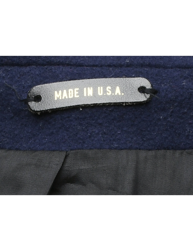 Navy Wool Coat - XL