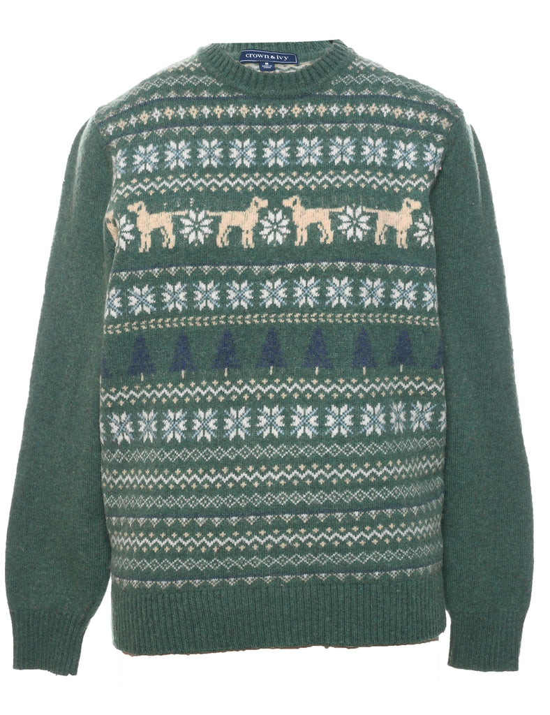 Nordic Green Jumper - L