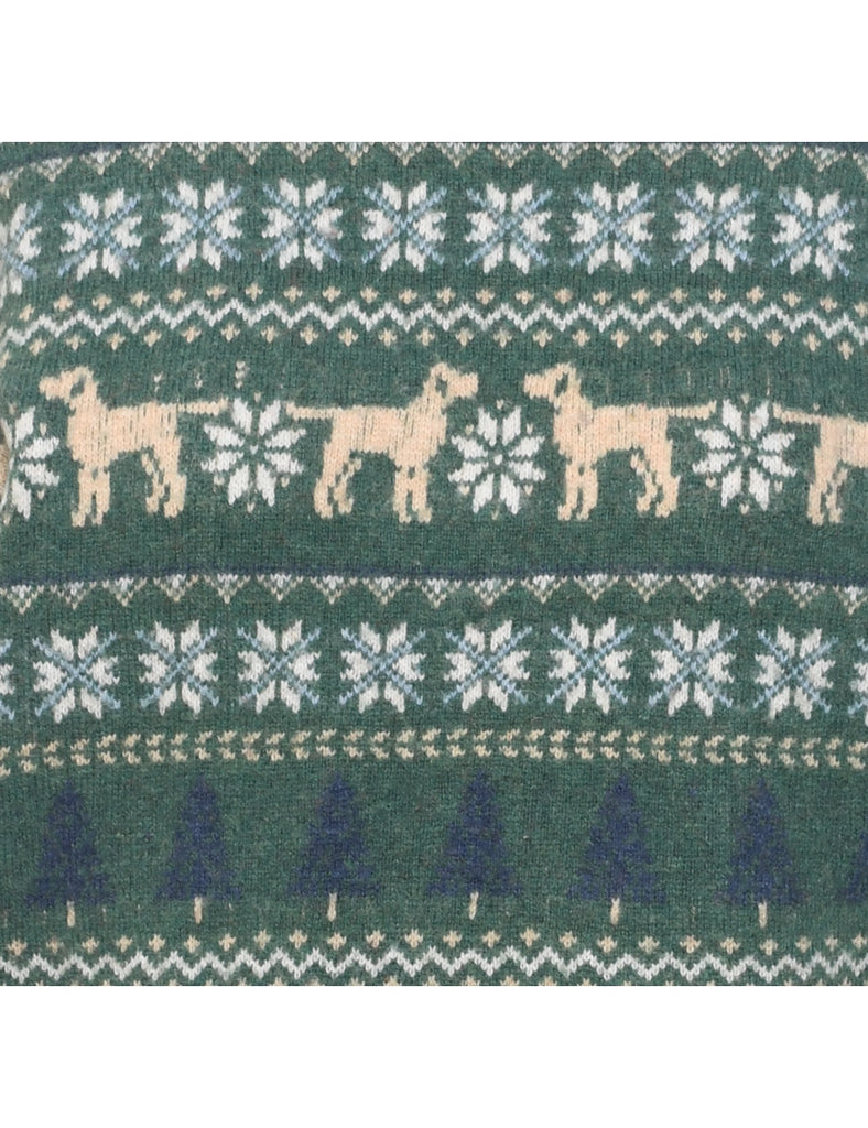 Nordic Green Jumper - L