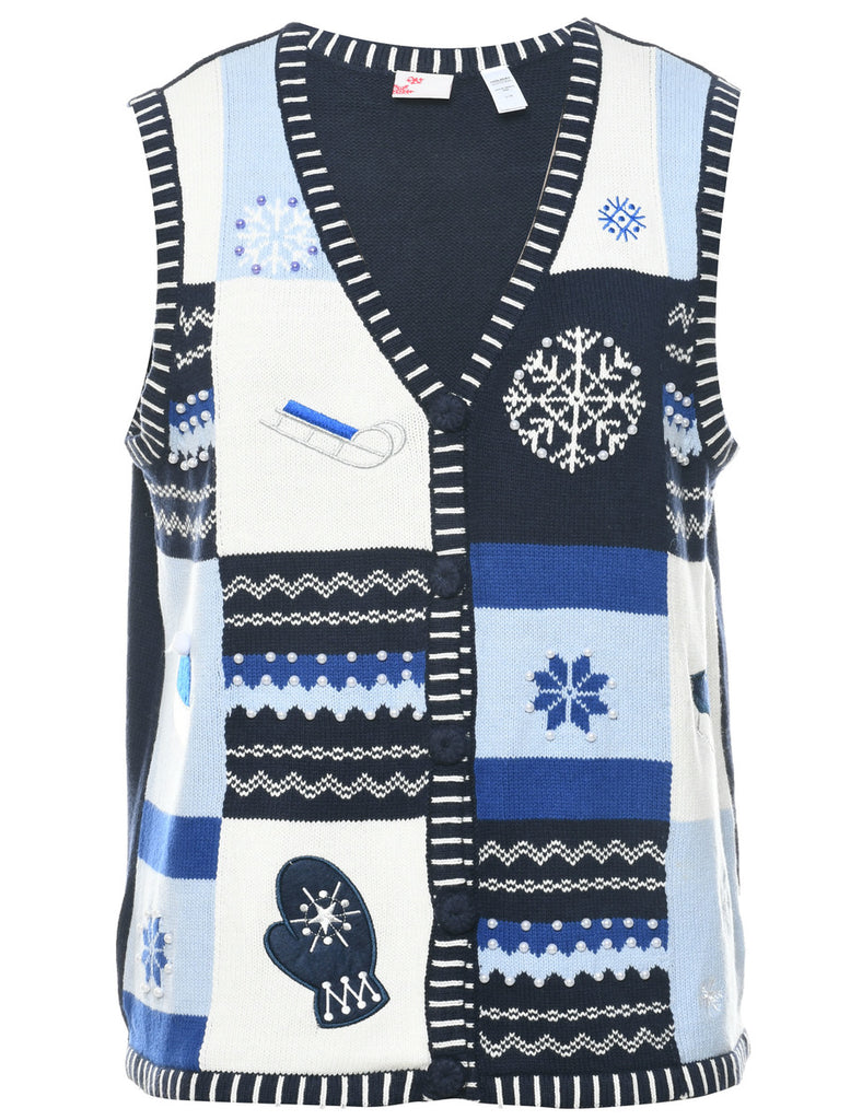 Nordic Knit Christmas Vest - L