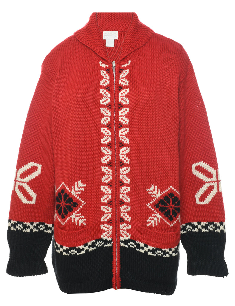 Nordic Red Cardigan - L