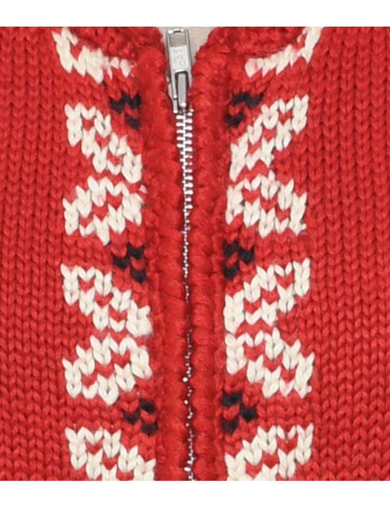 Nordic Red Cardigan - L