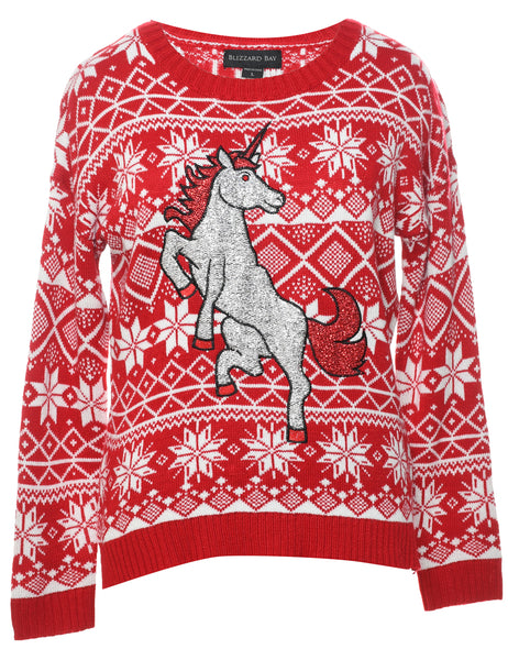 Nordic Unicorn Christmas Jumper L