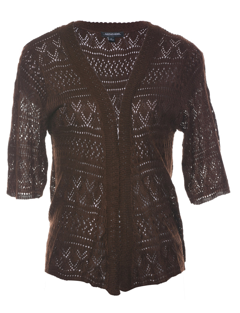 Notations Dark Brown Cardigan - L