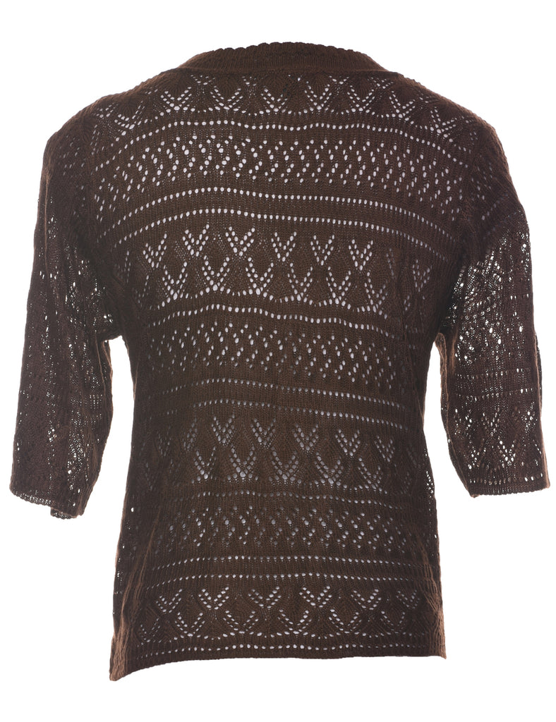 Notations Dark Brown Cardigan - L