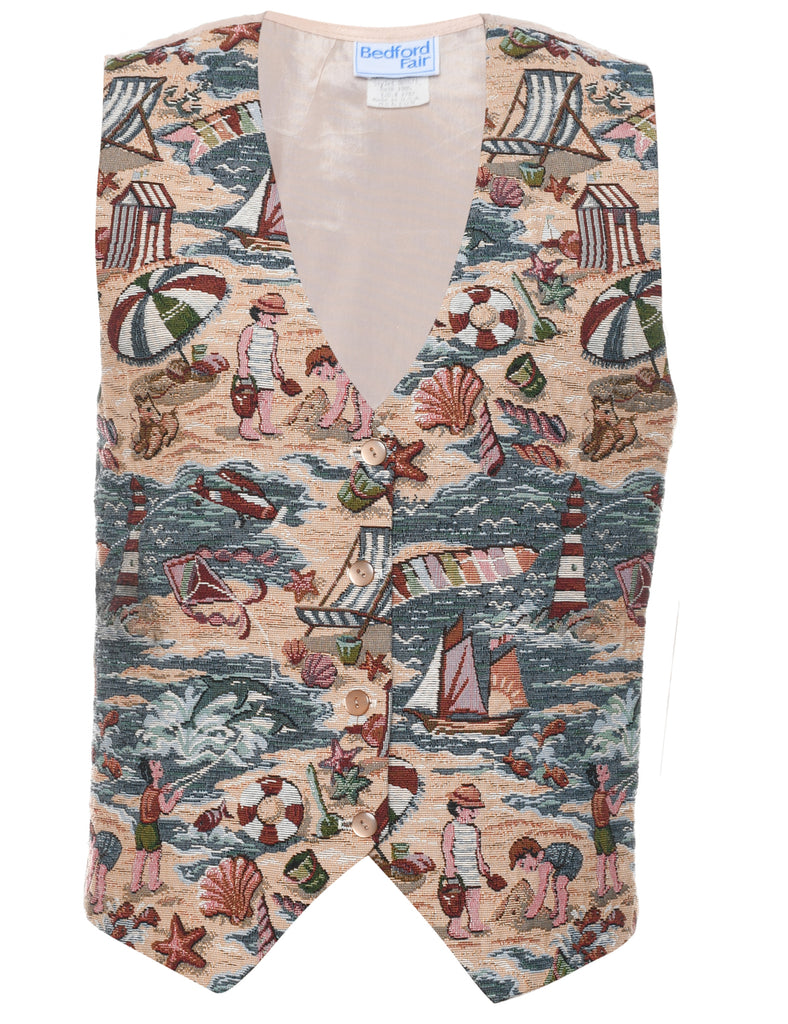 Novelty Print Waistcoat - M