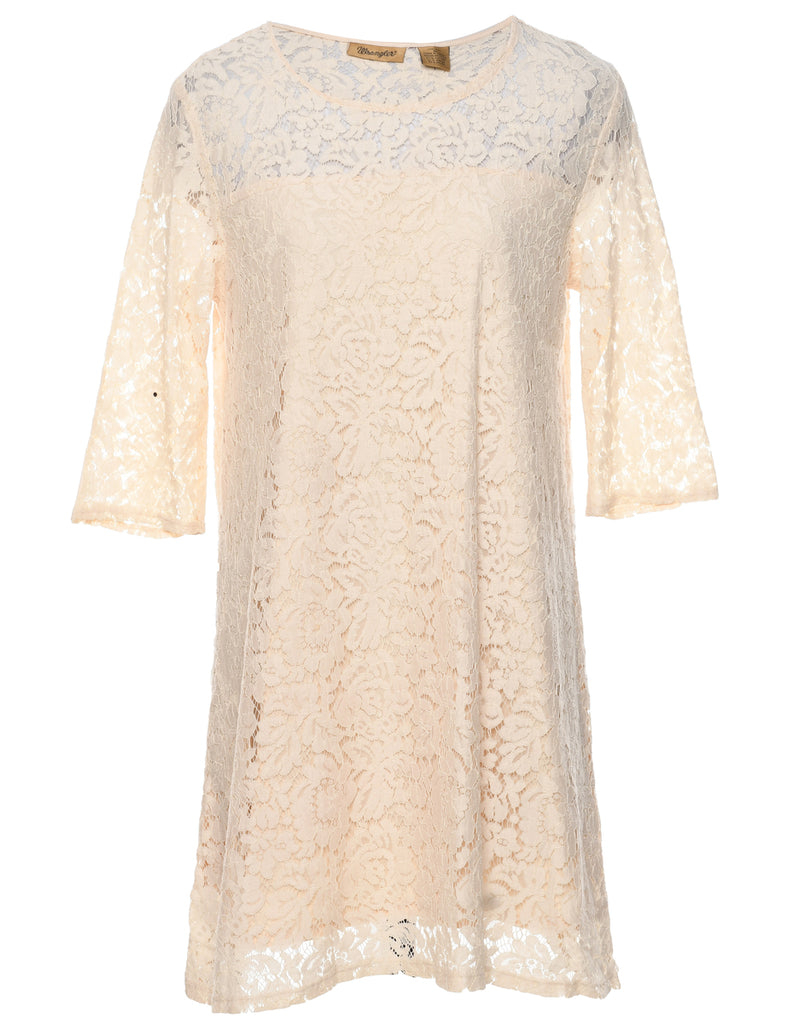 Off White Lace Evening Dress - M