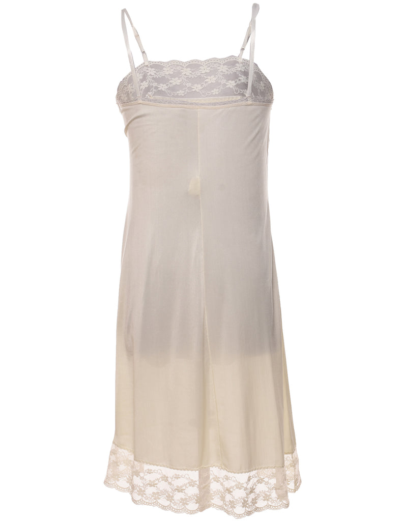 Off-White Lace Slip Dress - M