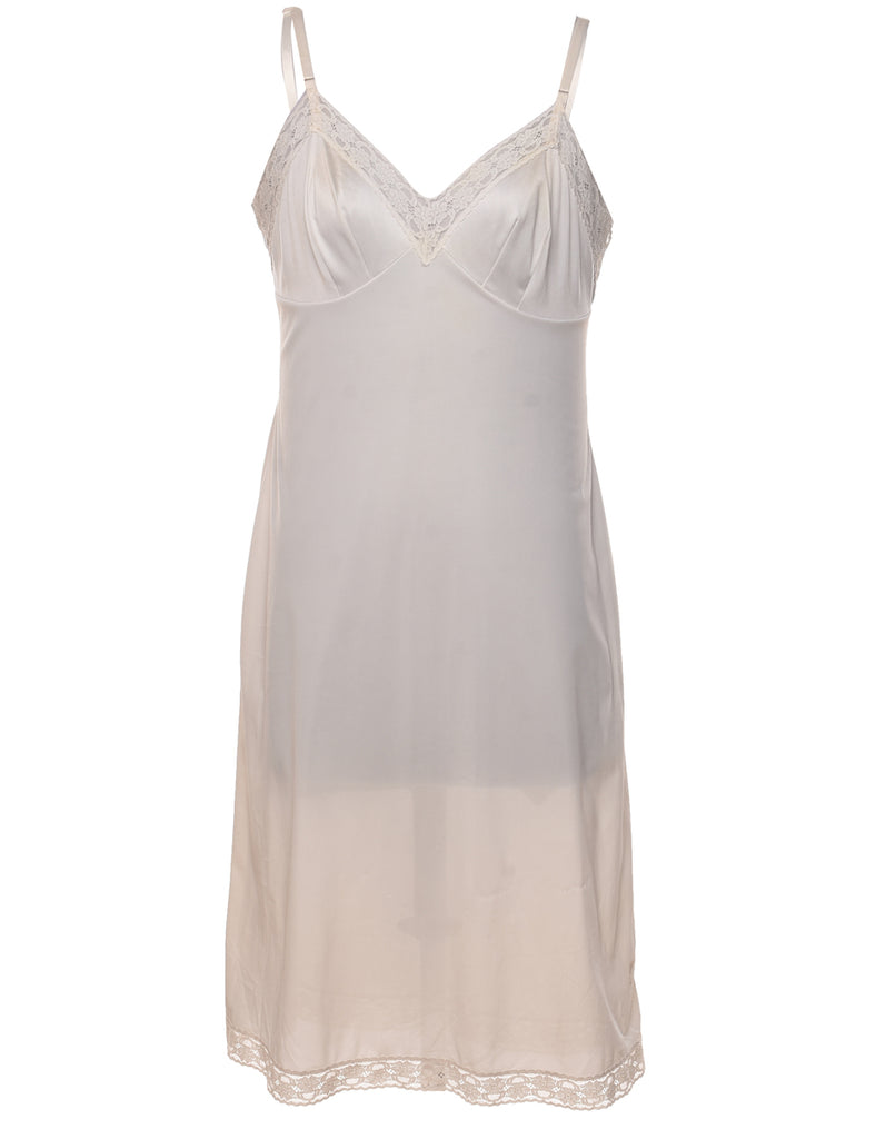 Off-White Lace Trim Slip Dress  - L