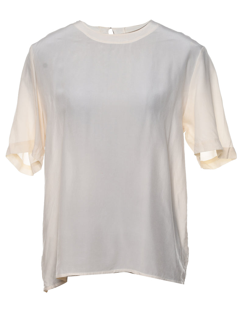 Off White Silk Top - M