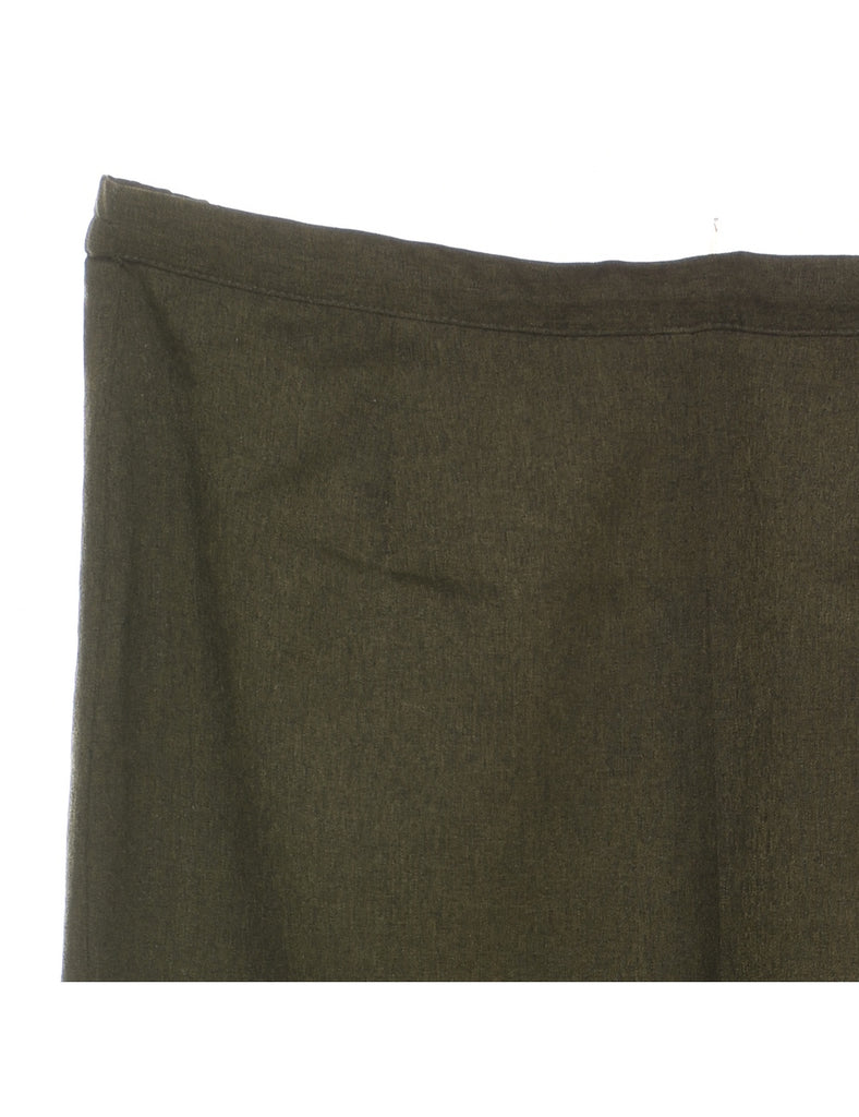 Olive Green Classic Straight-Fit Trousers - W32 L29