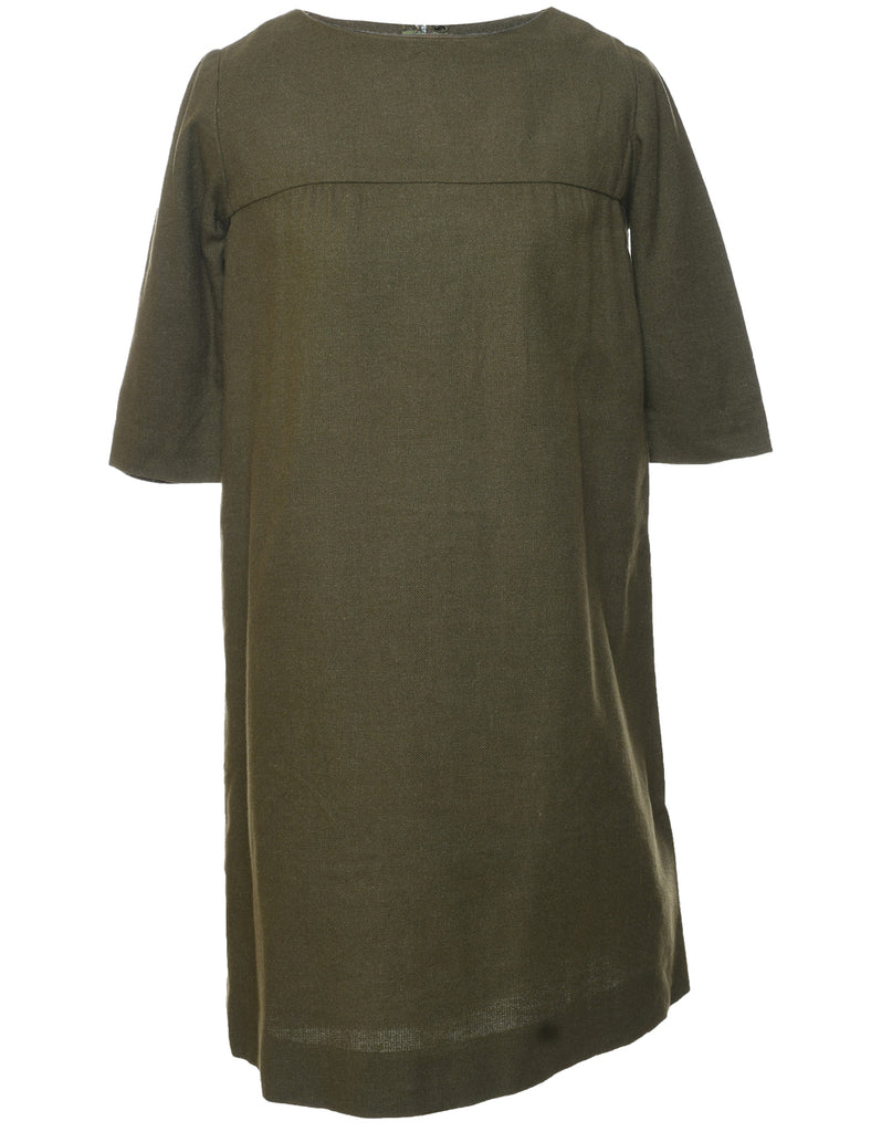 Olive Green Shift Dress - M