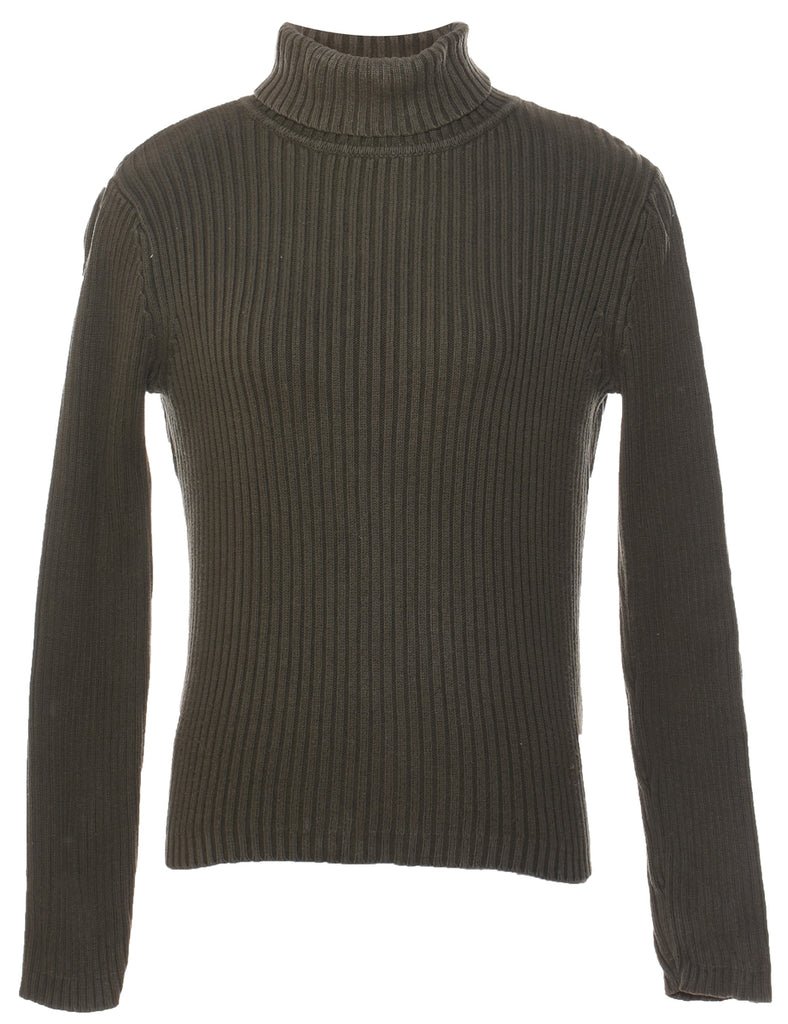 Olive Green Turtleneck Jumper - M