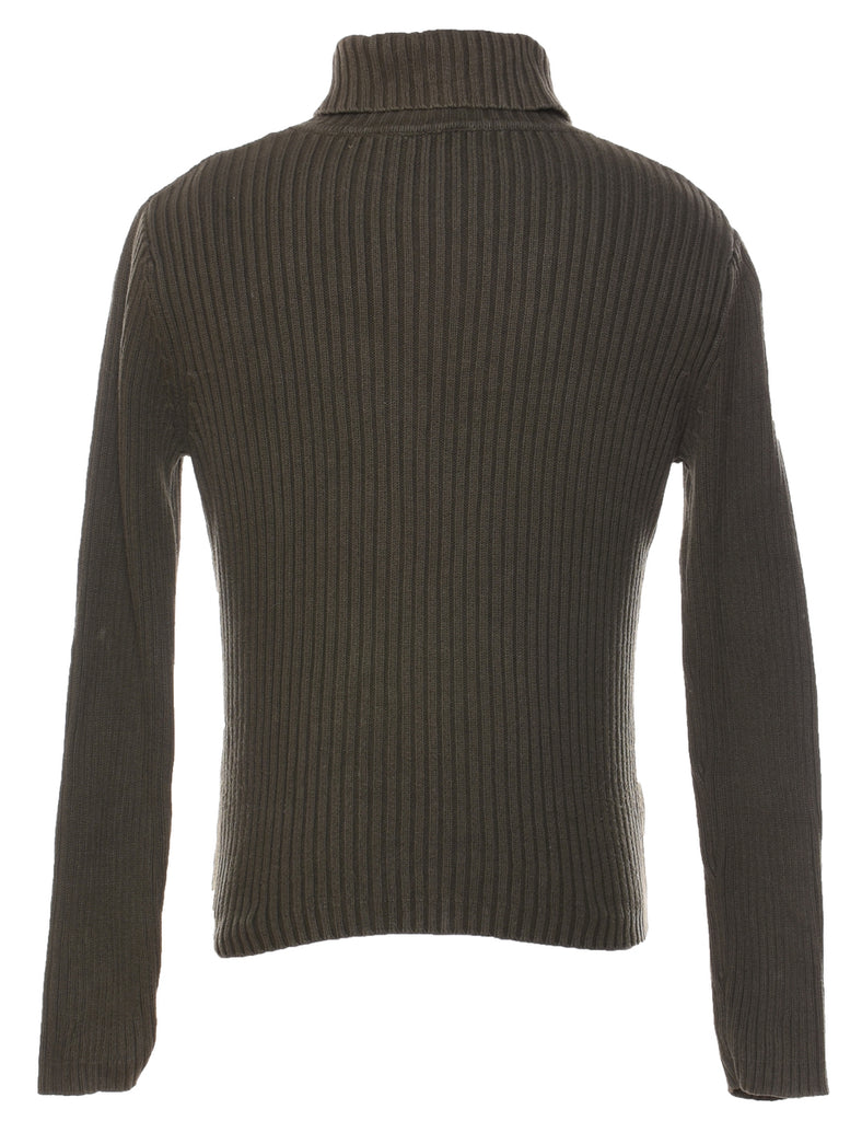 Olive Green Turtleneck Jumper - M