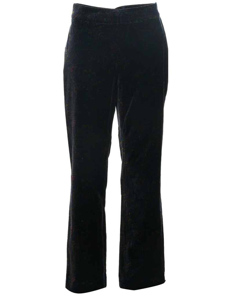 Paisley Pattern Velvet Trousers - W31 L30