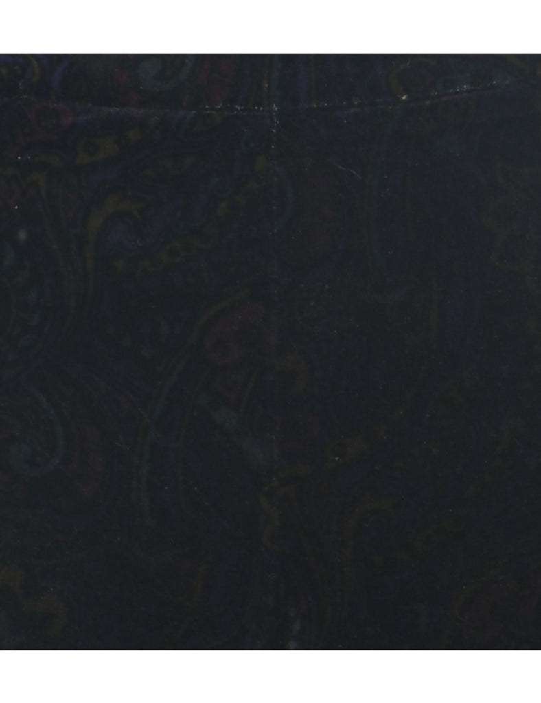 Paisley Pattern Velvet Trousers - W31 L30