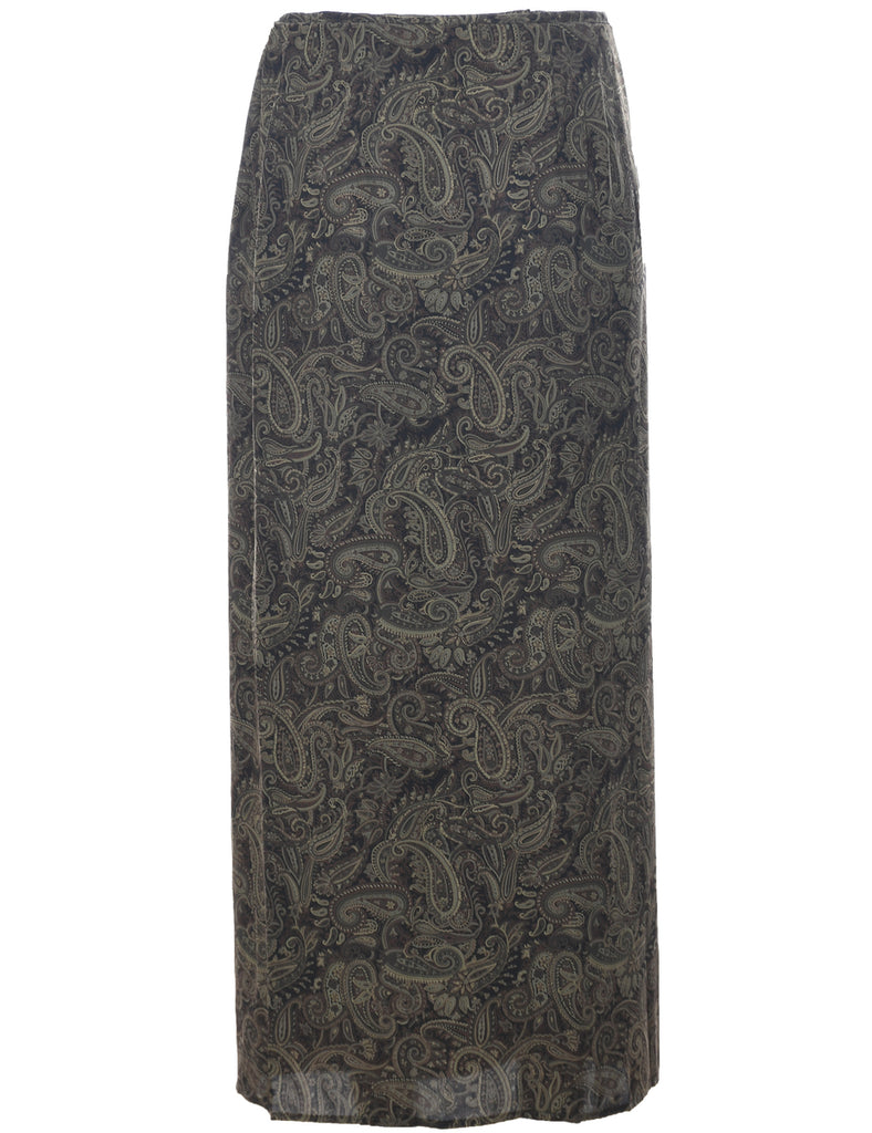 Paisley Print Maxi Skirt - M