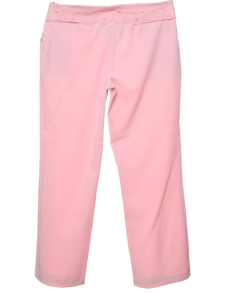 Pale Pink Sequins Trousers - W32 L28