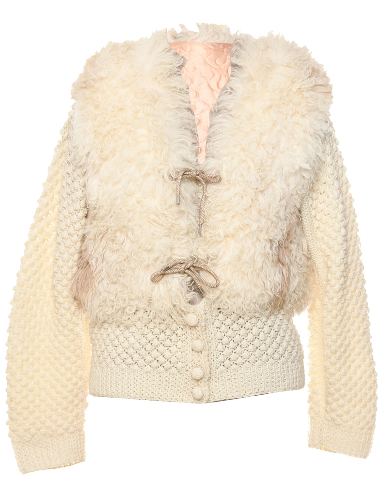 Pale Yellow Cardigan - M