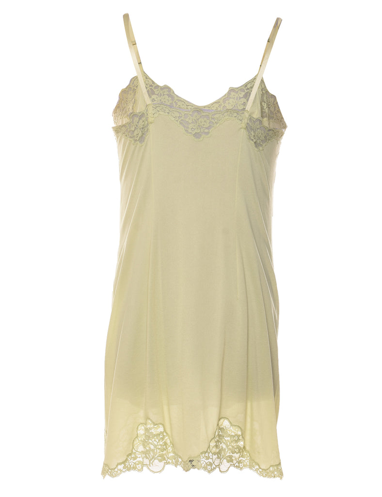 Pale Yellow Classic Lace Slip - S