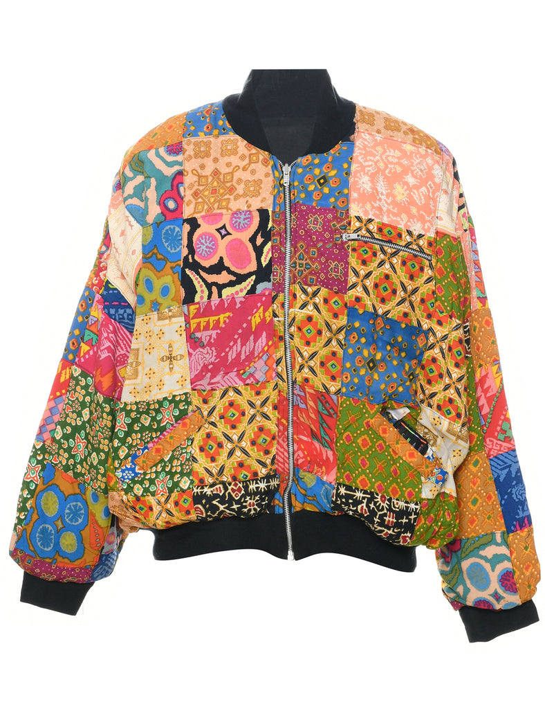 Patchwork Bomber Jacket - XL