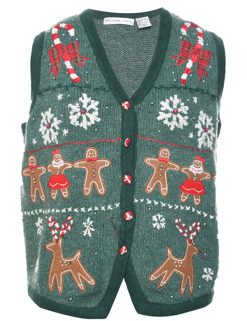 Patchwork Christmas Vest - L