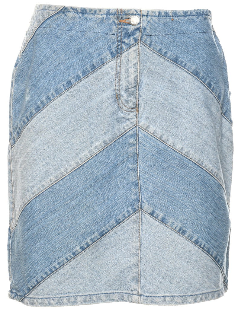 Patchwork Denim Skirt - L