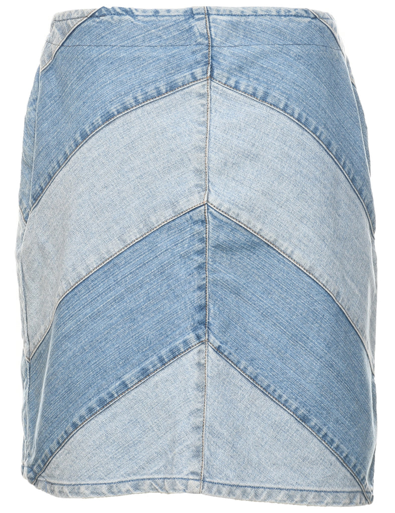 Patchwork Denim Skirt - L