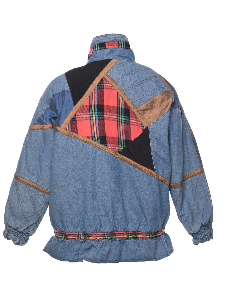 Patchwork Ligth Wash Denim Jacket - XL