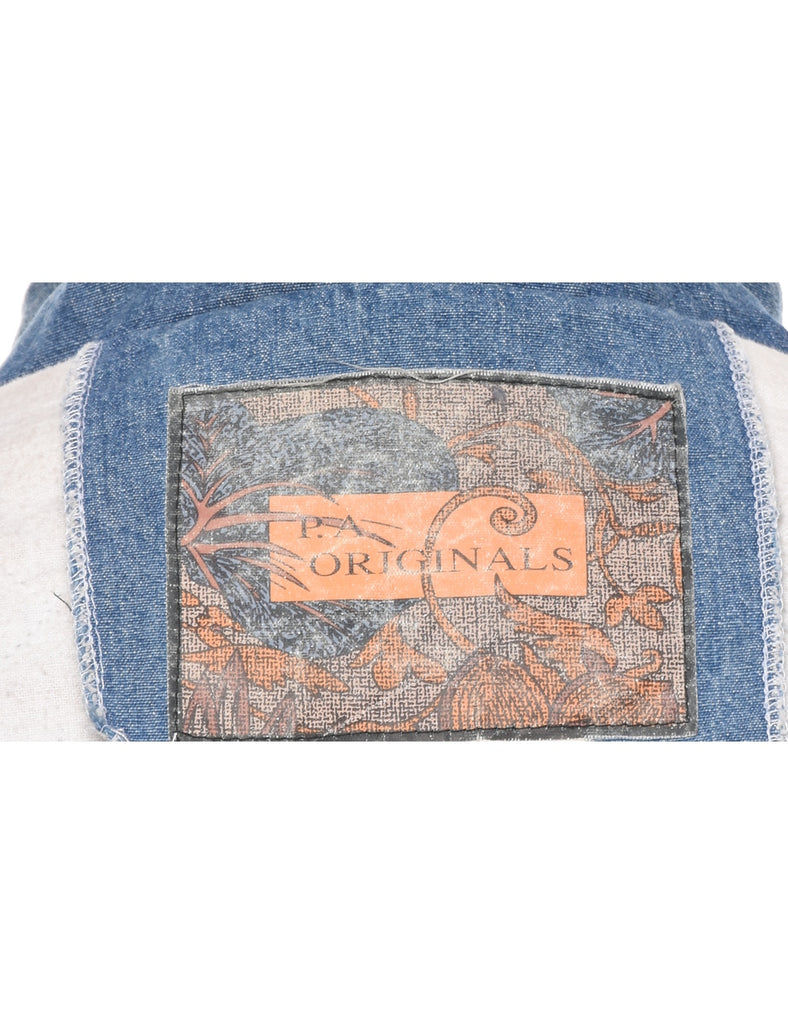 Patchwork Ligth Wash Denim Jacket - XL