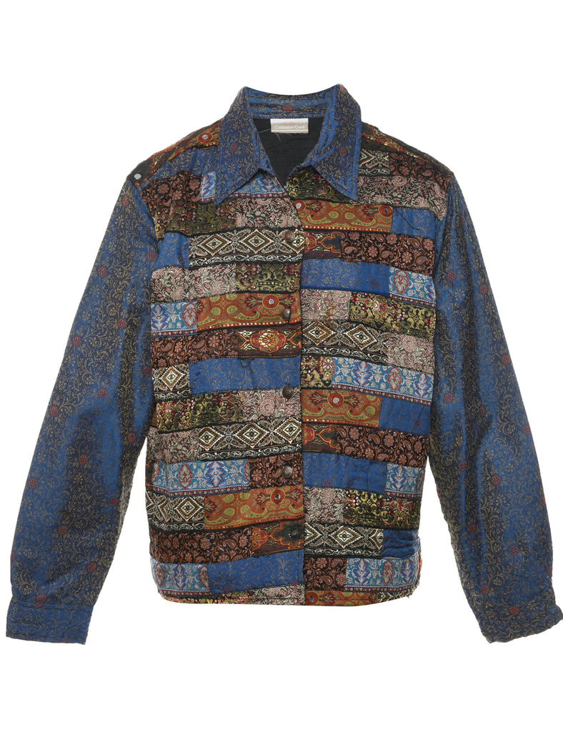 Patchwork Metallic Multi-Colour Tapestry Jacket - L