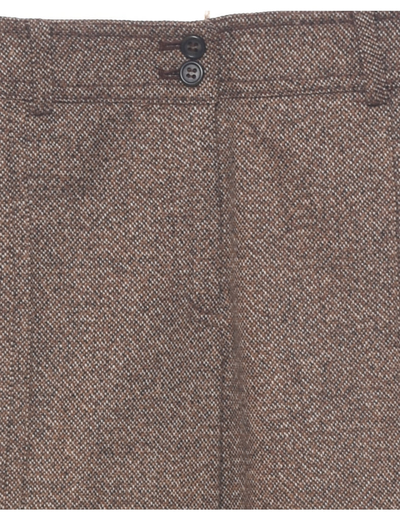 Patterned Brown Trousers - W35 L31