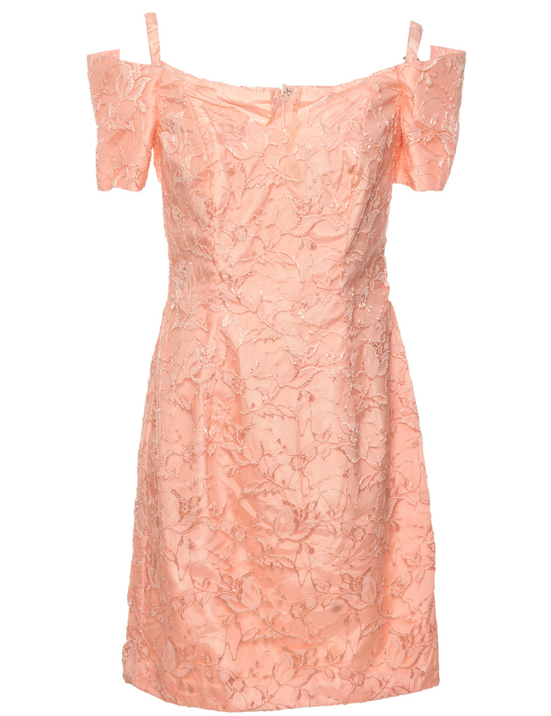 Peach Lace Evening Dress - S