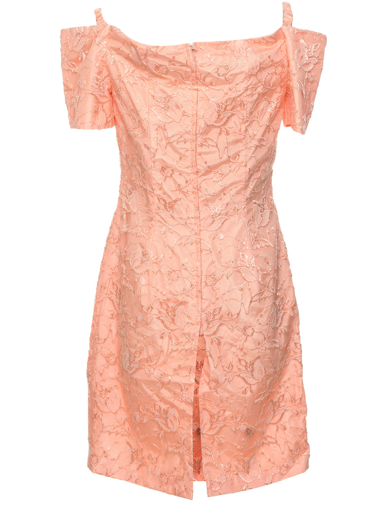 Peach Lace Evening Dress - S