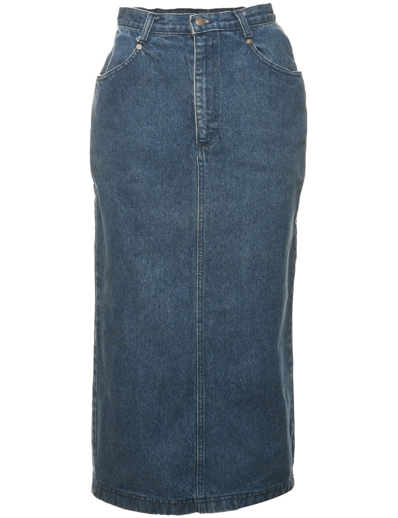 Pencil Shape Denim Midi Skirt - S