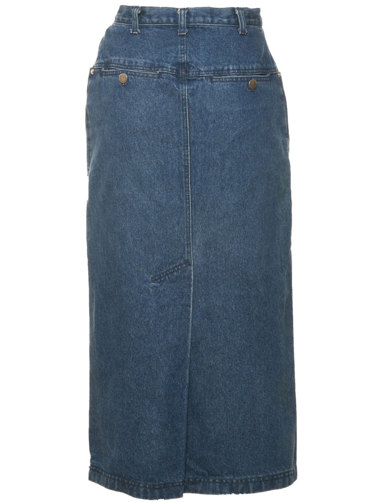 Pencil Shape Denim Midi Skirt - S