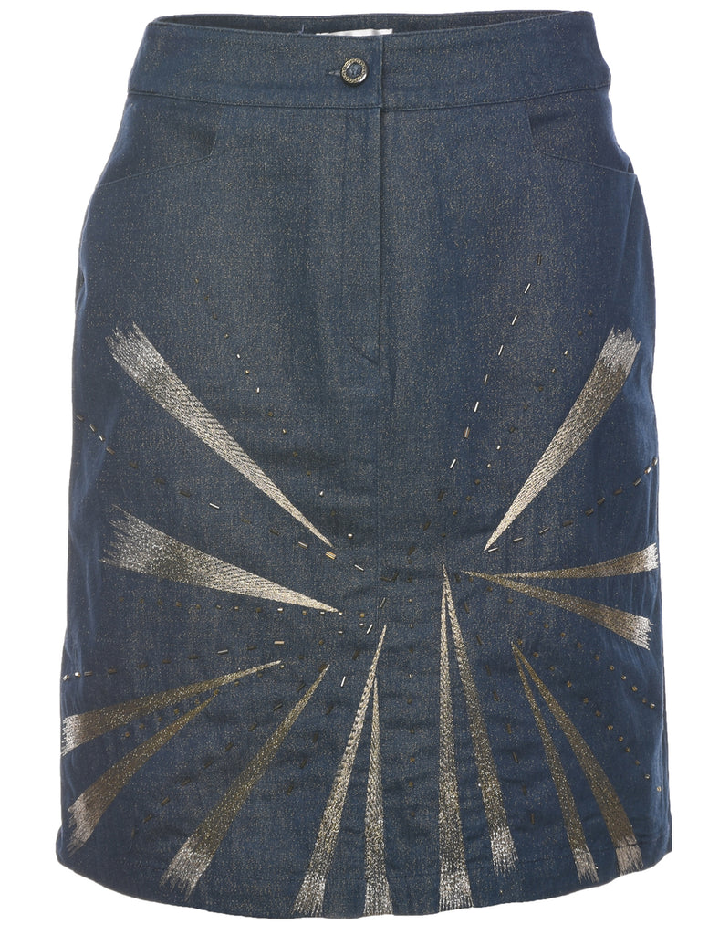 Pencil Shape Denim Skirt - S