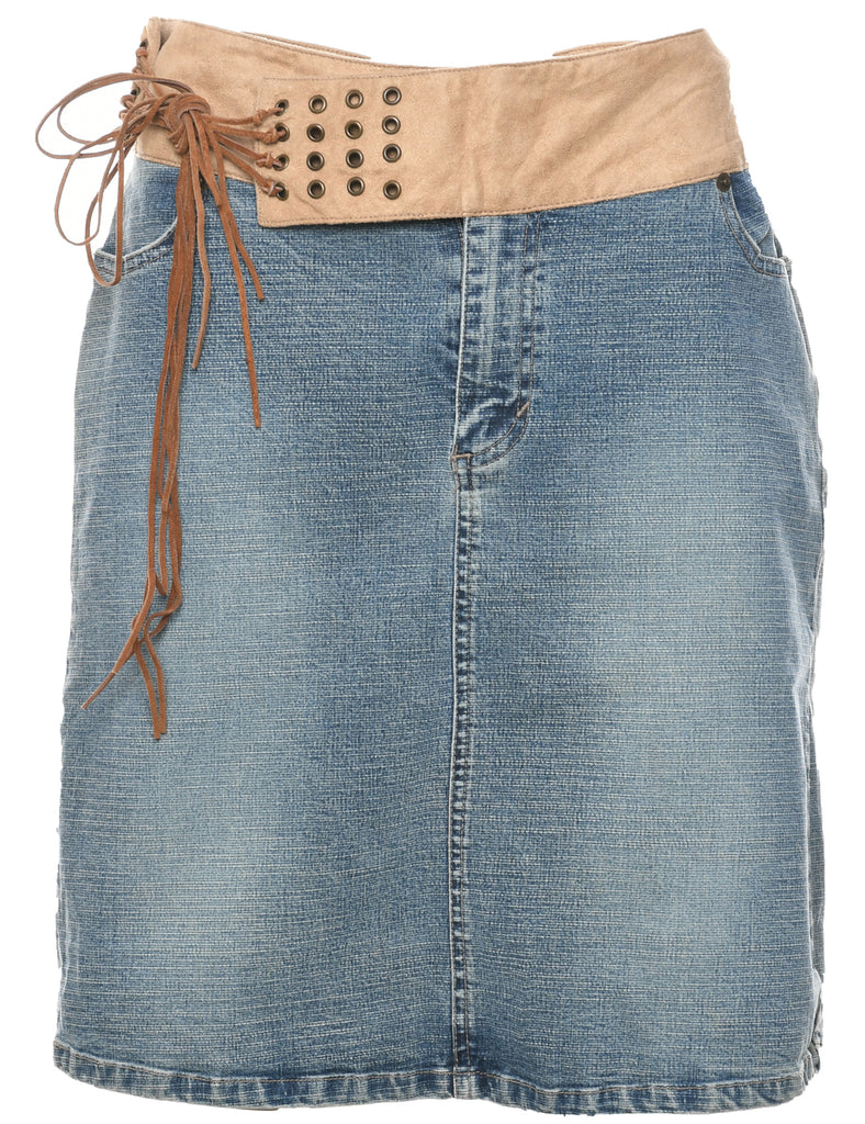 Pencil Shape Denim Skirt - L