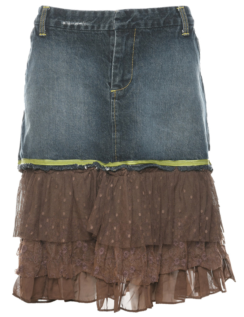 Pencil Shape Denim Skirt - L