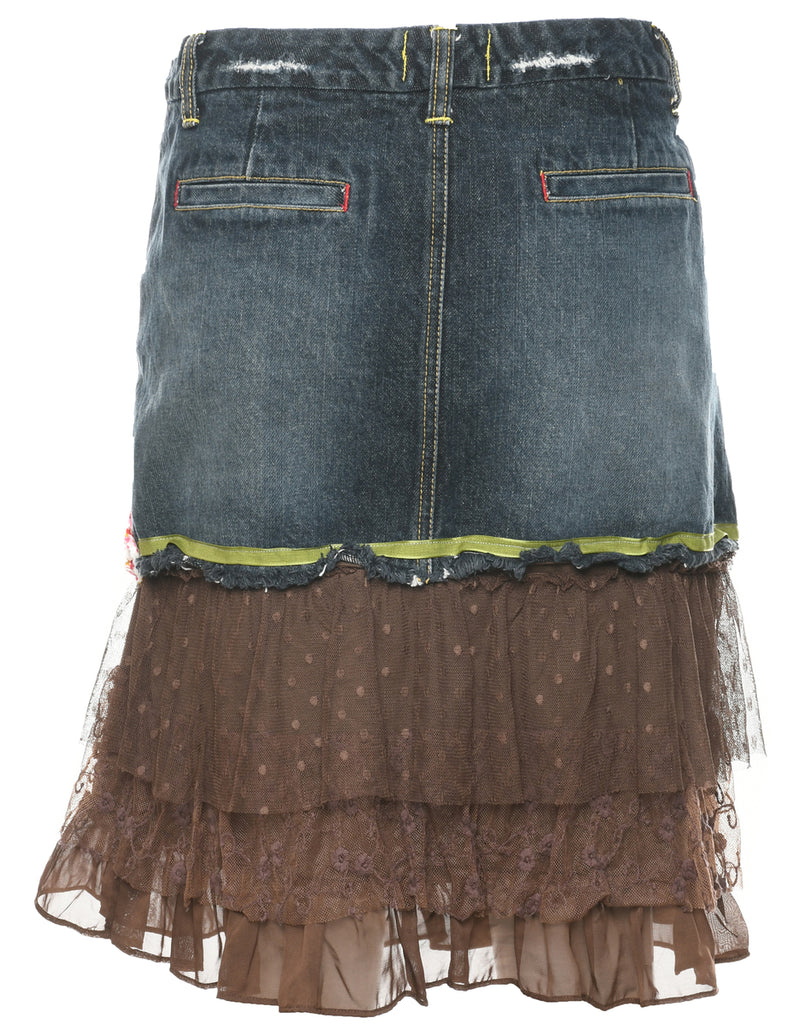 Pencil Shape Denim Skirt - L