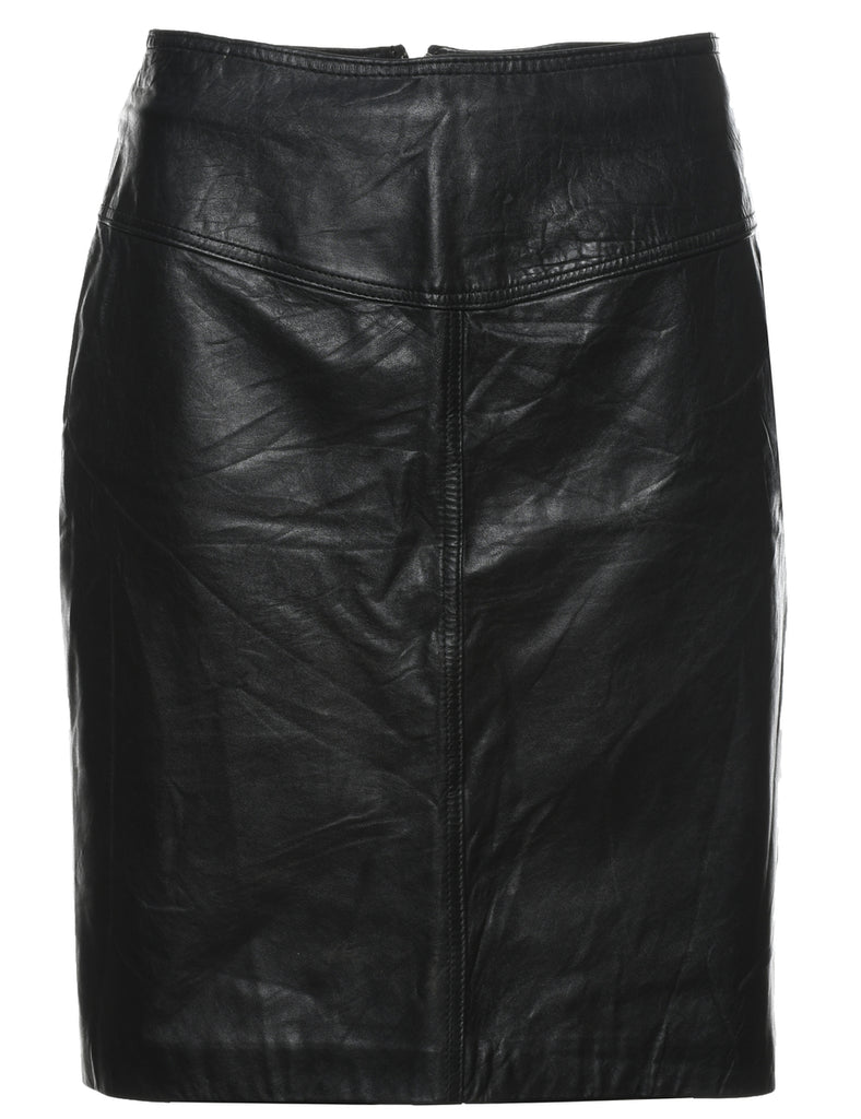 Pencil Shape Leather Skirt - S