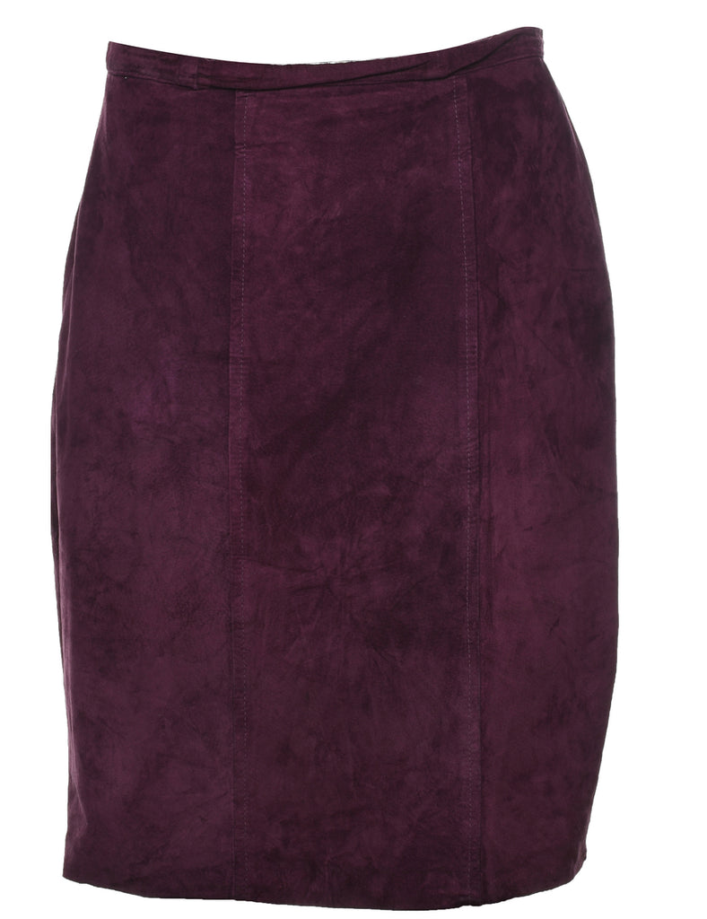 Pencil Shape Suede Skirt - M