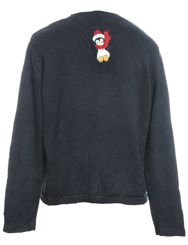 Penquin Christmas Cardigan - L