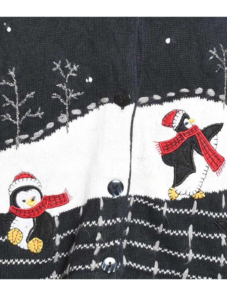 Penquin Christmas Cardigan - L