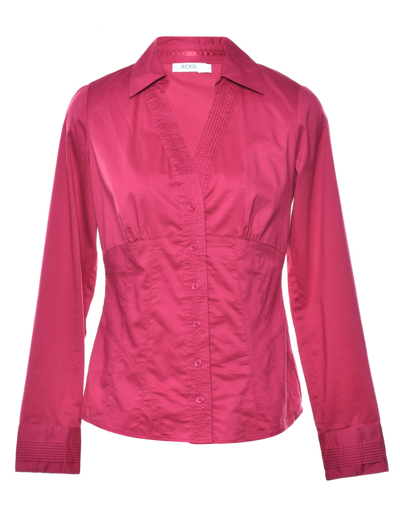 Pin Tucks Magenta Shirt - S