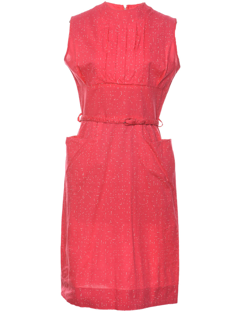 Pink 1950s Midi Vintage Dress - L